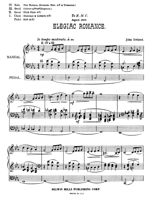 First page of Elegiac Romance
