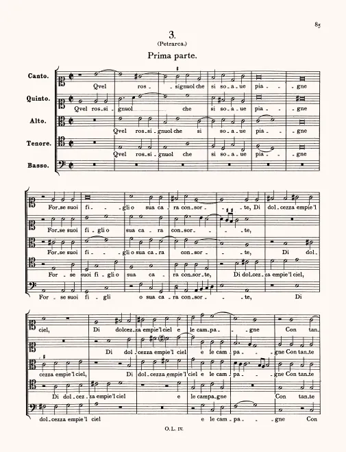 First page of Quel rosignuol