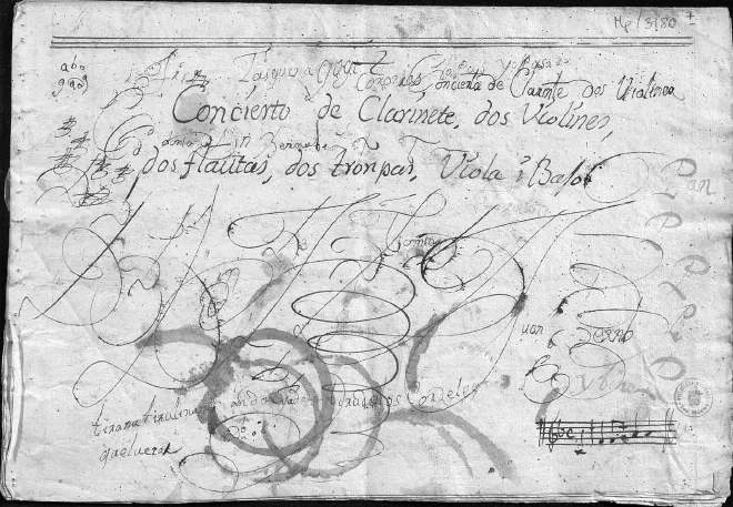 First page of Clarinet Concerto in F major