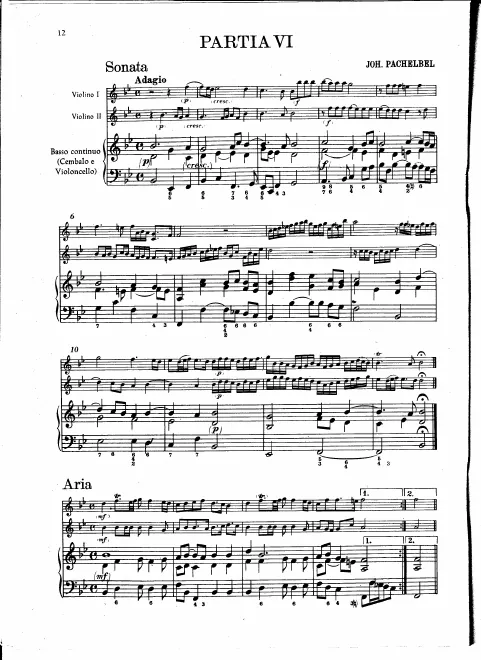 First page of Suite in B-flat major
