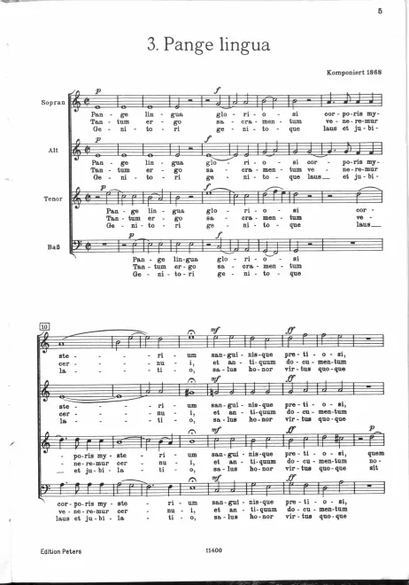 First page of Pange lingua et Tantum ergo