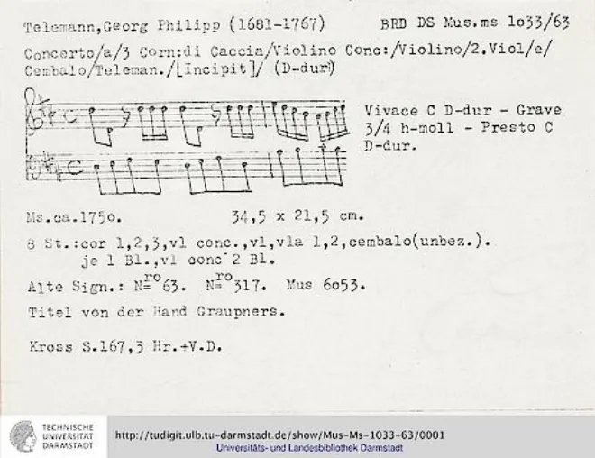 First page of Concerto for Violin and 3 Horns