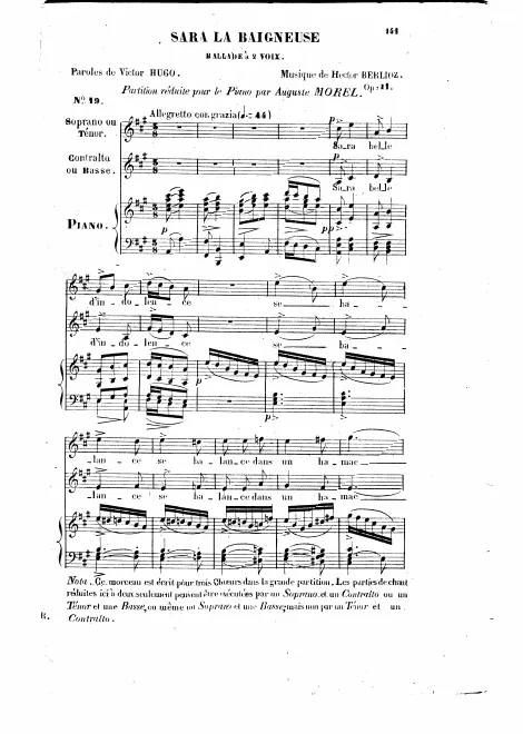 First page of Sara la baigneuse: ballade