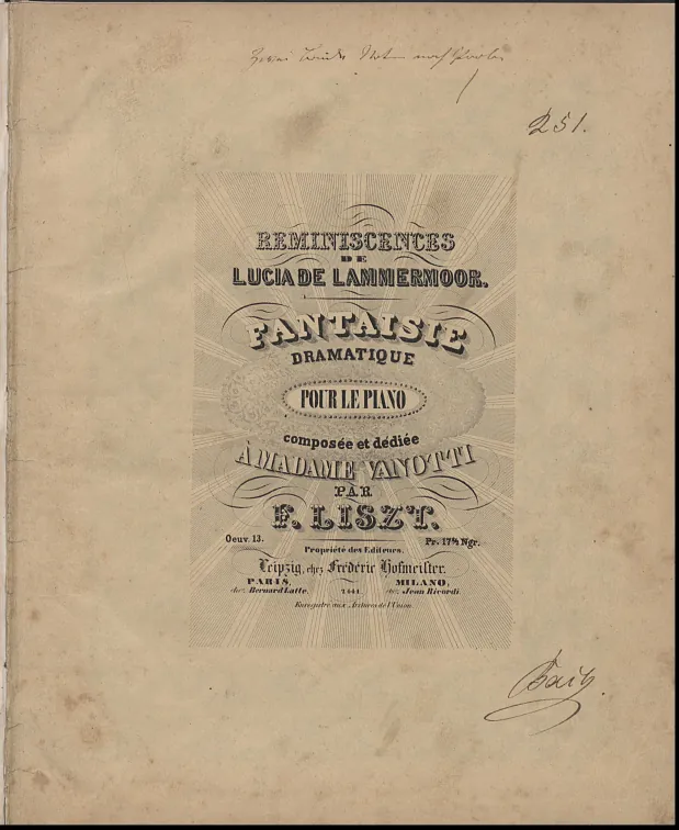 First page of Réminiscences de 'Lucia di Lammermoor'