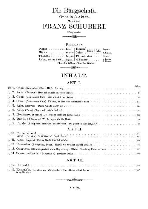 First page of Die Bürgschaft