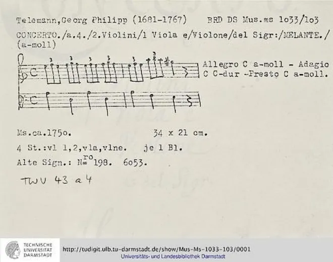 First page of Concerto à 4
