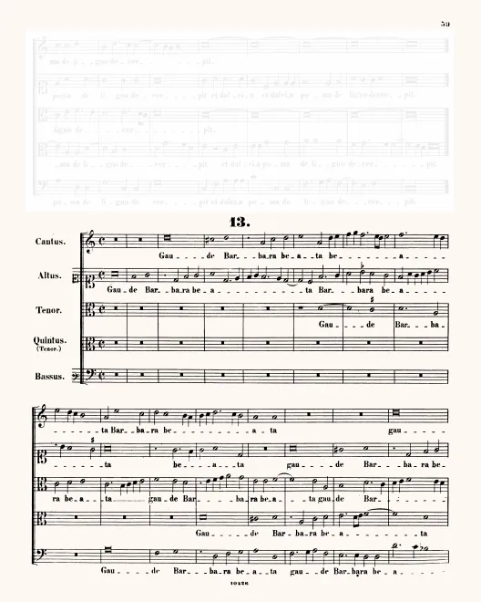 First page of Gaude Barbara beata
