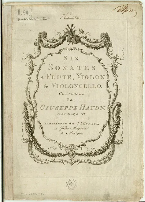First page of 6 Trios or Sonatas for Flute, Violin, and Cello