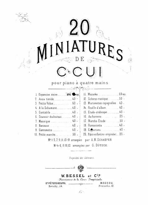 First page of 12 Miniatures