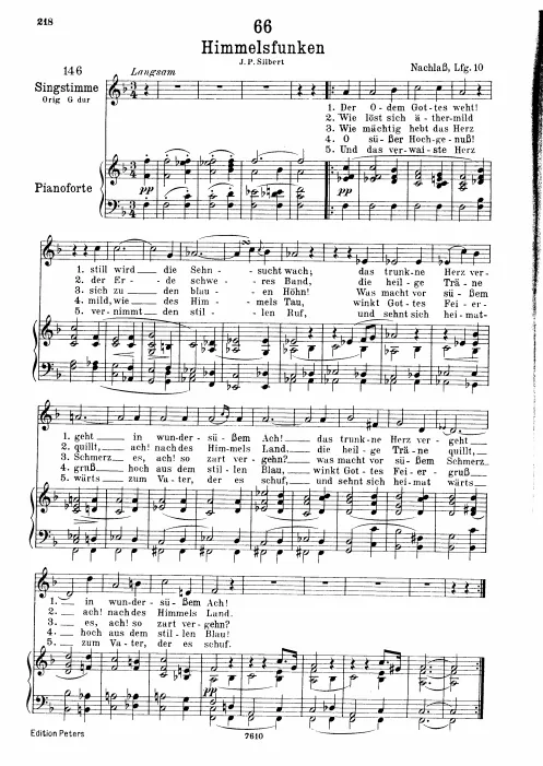 Complete Score (Low voice, transposed to )