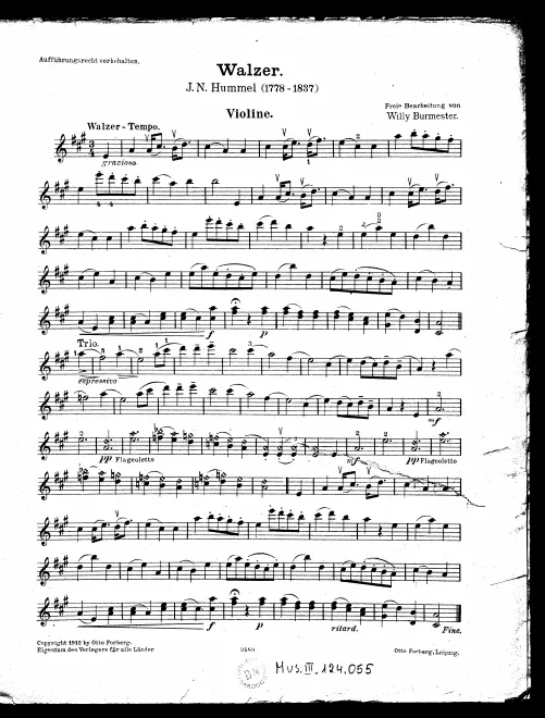 First page of Waltz in A