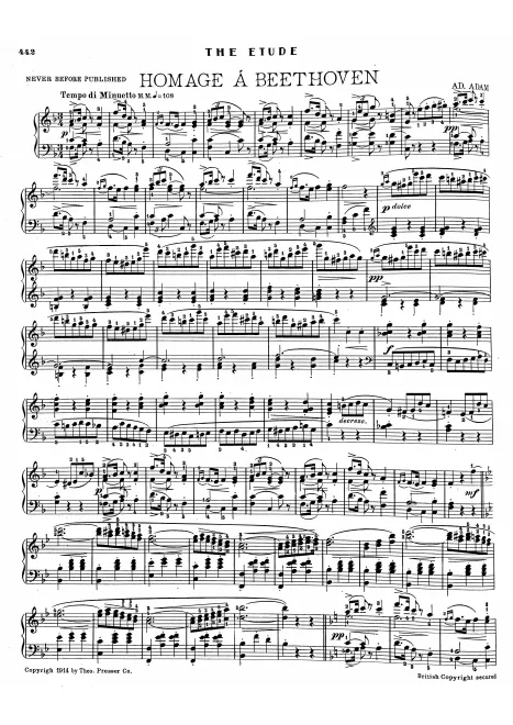 First page of Hommage à Beethoven