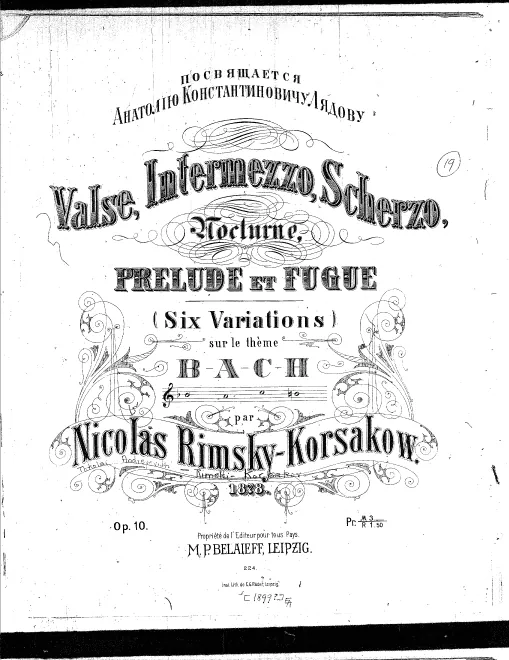 First page of 6 Variations on the Theme B-A-C-H
