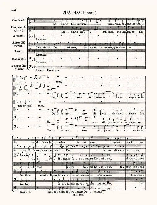 First page of Laudate Dominum, quoniam bonus