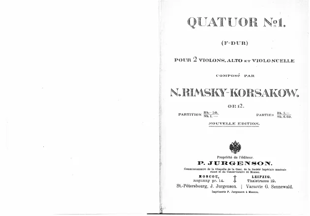 First page of String Quartet