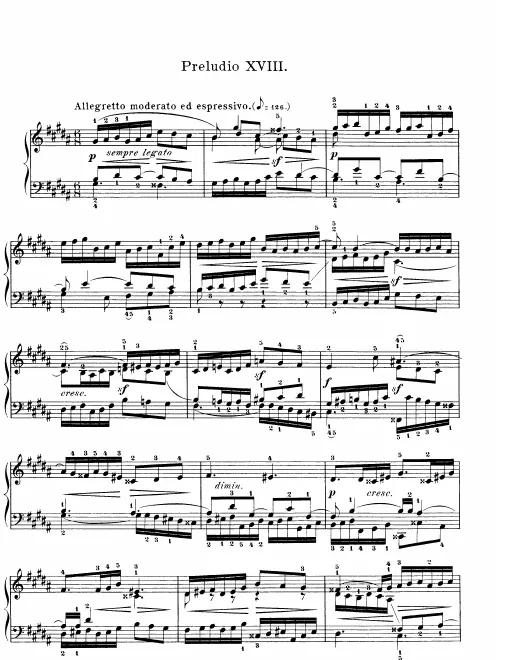 First page of Prelude and Fugue No.18 in G-sharp majnor