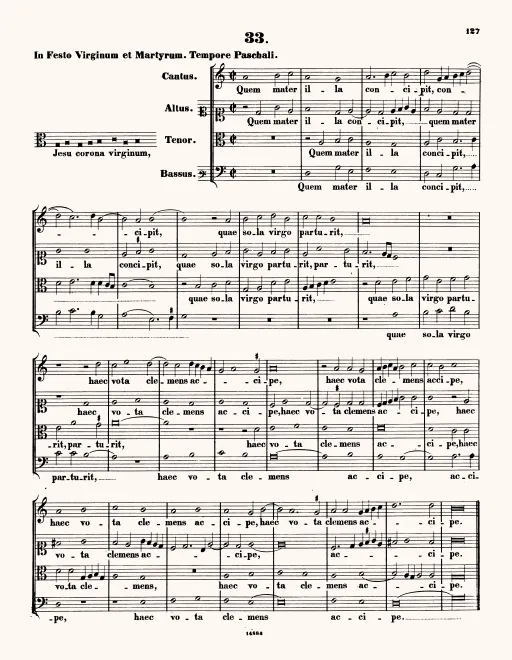 First page of Jesu corona virginum, IGP 342