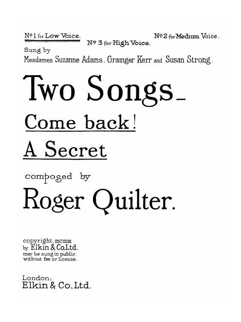 First page of 2 Songs