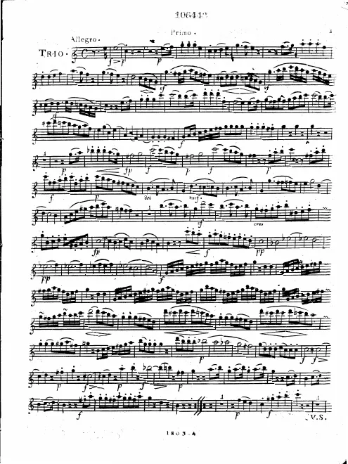 First page of Trio for 2 Oboes and English Horn in C major