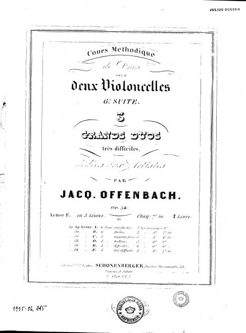 First page of Duos for 2 Cellos