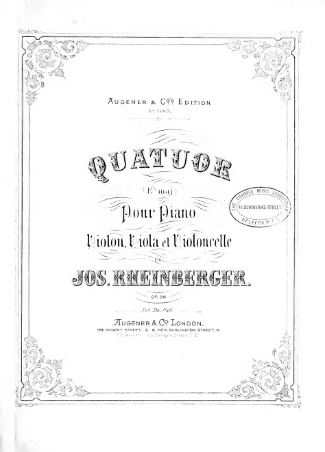 First page of Piano Quartet