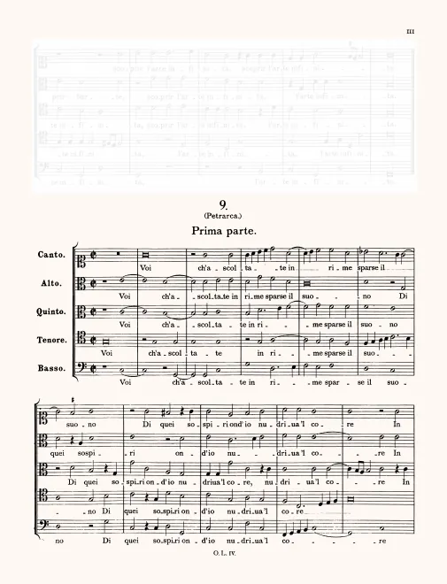 First page of Voi ch'ascoltate
