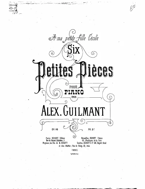 First page of 6 Petites pièces
