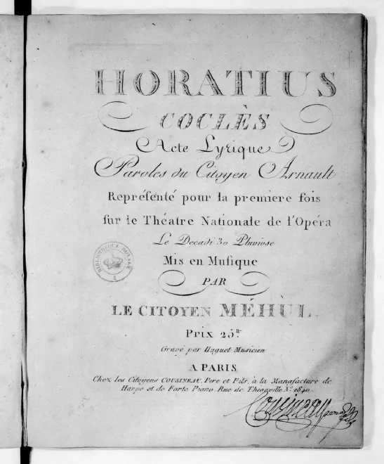 First page of Horatius Coclès