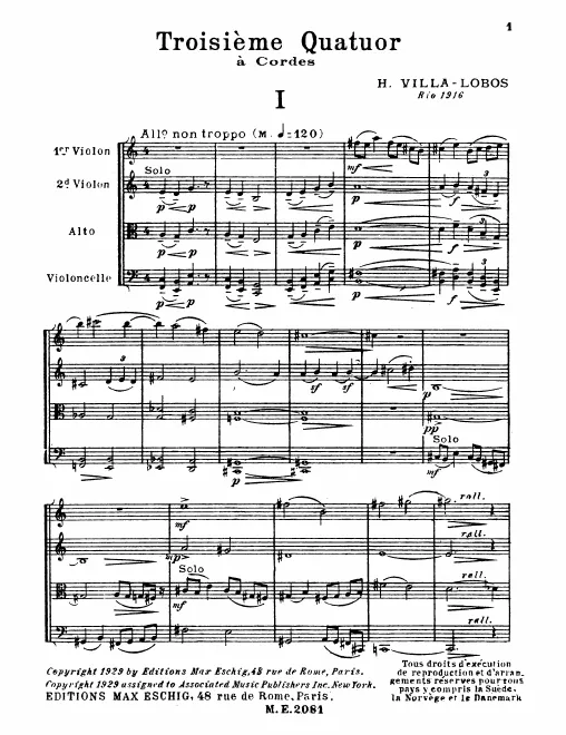 First page of String Quartet No.3