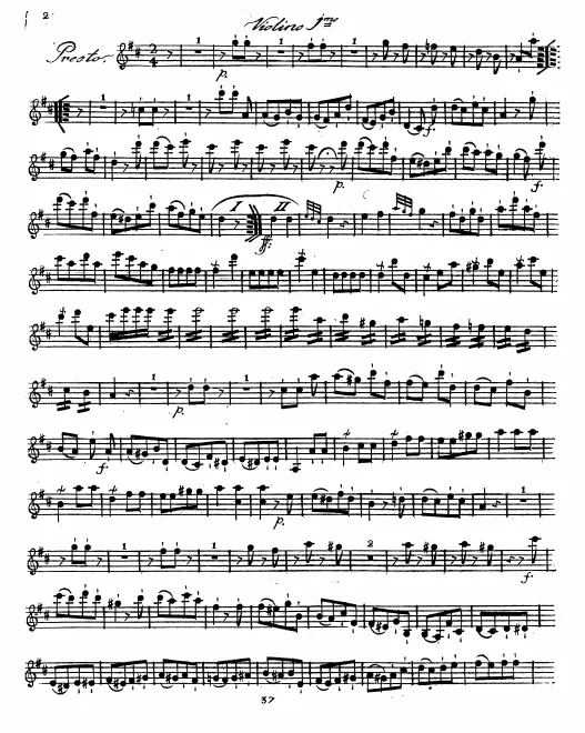 First page of Overture in D major