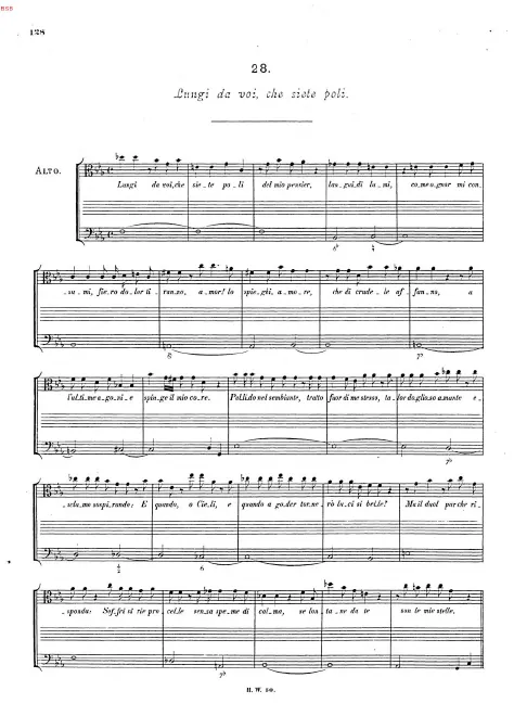 First page of Lungi da voi, che siete poli