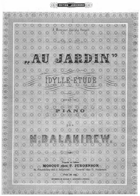 First page of Au jardin ; In the Garden