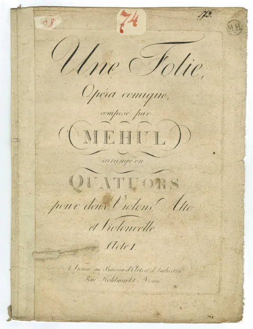 First page of Une Folie, Opera Comique