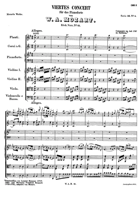 First page of Piano Concerto No.4
