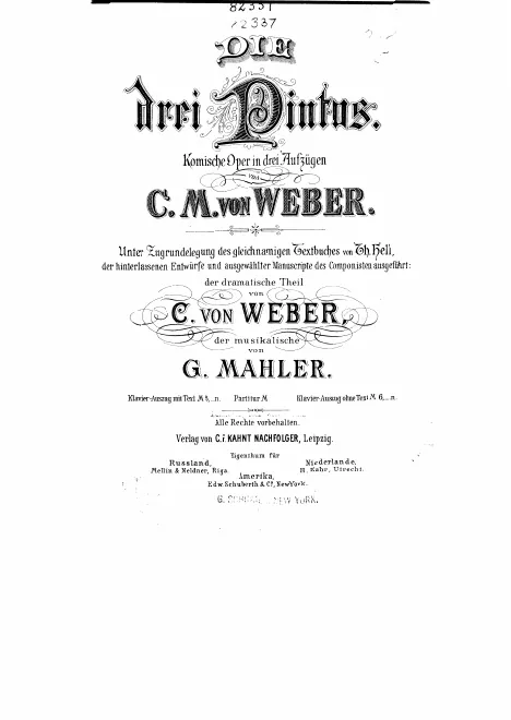 First page of Die drei Pintos