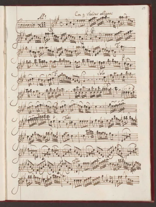 First page of Concerto for 2 Violins in A major
