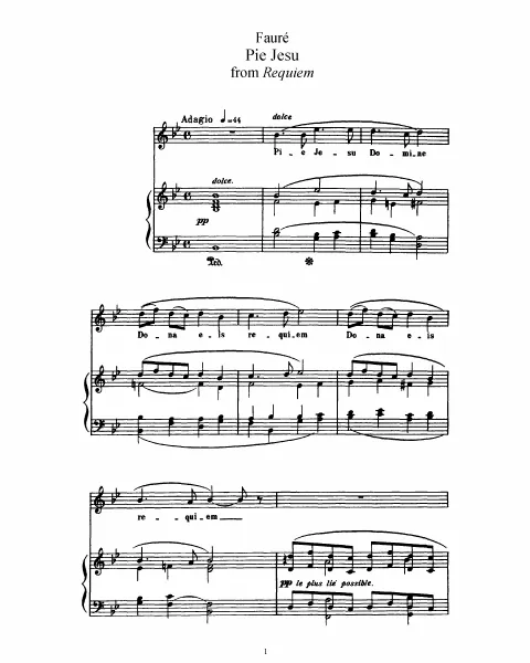 First page of Requiem in D minor