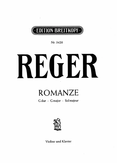 First page of Romanze for Violin and Piano