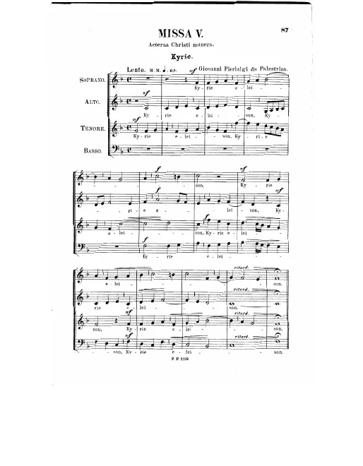 First page of Missa Aeterna Christi munera