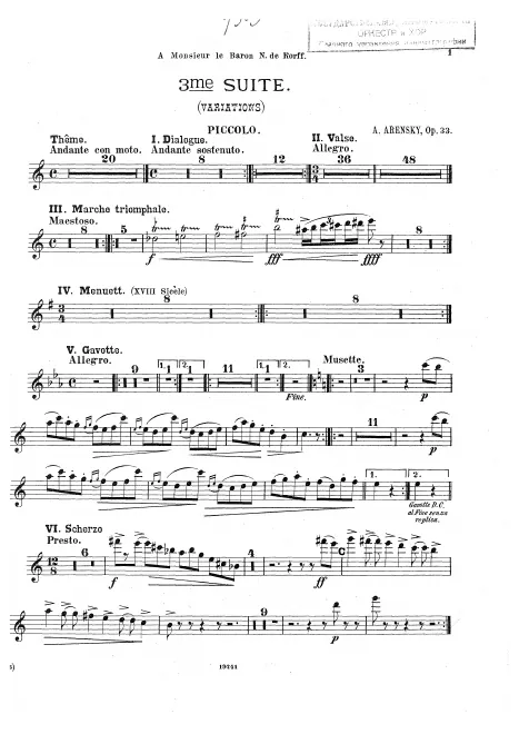 First page of Suite No.3