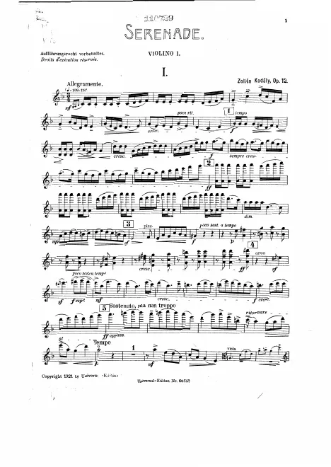 First page of Serenade