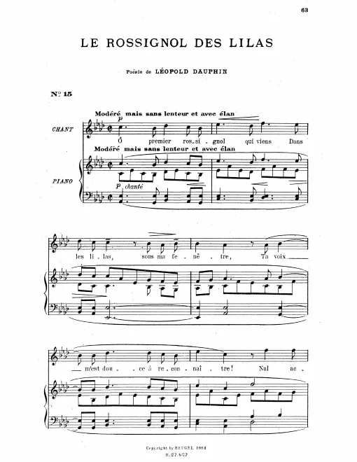 First page of Le Rossignol des Lilas