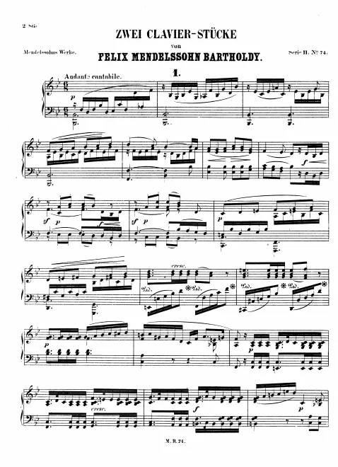 First page of Andante cantabile e Presto agitato