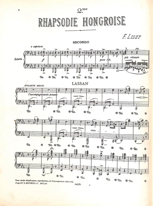 First page of Hungarian Rhapsody No.2