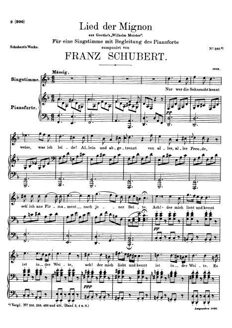 First page of Sehnsucht
