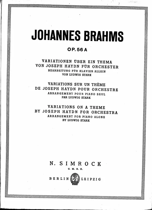 First page of Variations on a Theme by Haydn