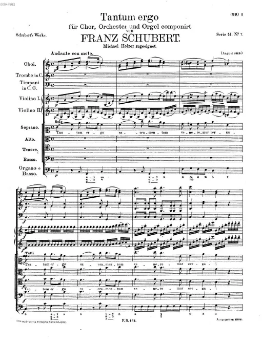 First page of Tantum ergo