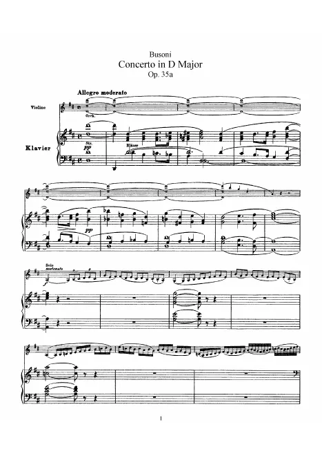 First page of Violin Concerto