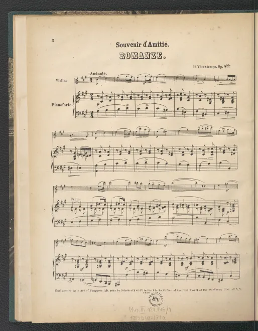 First page of Souvenir d’Amitié