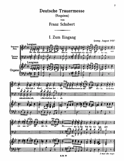 First page of Deutsche Trauermesse